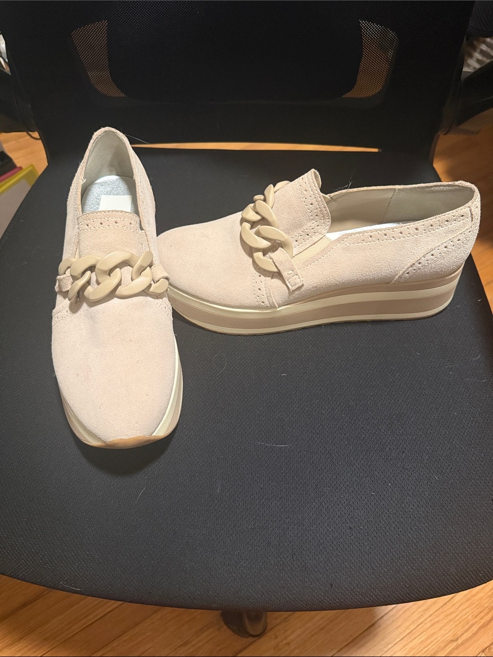 Dolce Vita Suede Slip-On Loafers in Beige-Tan